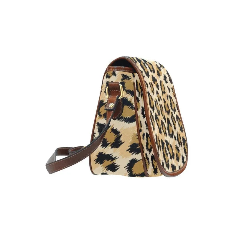 Leopard Skin Print Boho Saddle Bag