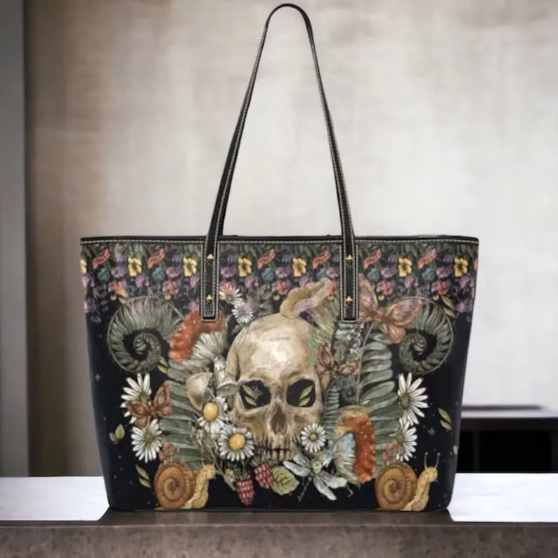 Witchy Skull Large Tote Bag