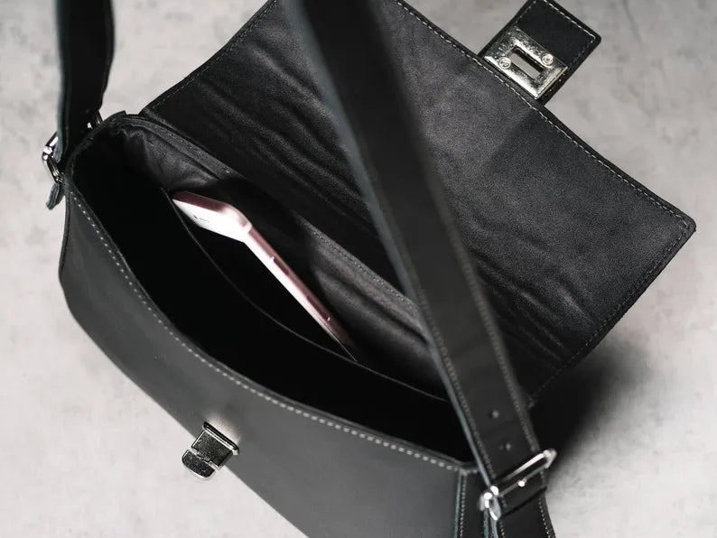 Women Black Leather Shoulder Bag