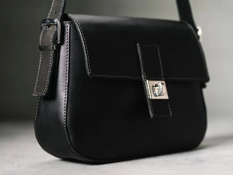 Women Black Leather Shoulder Bag