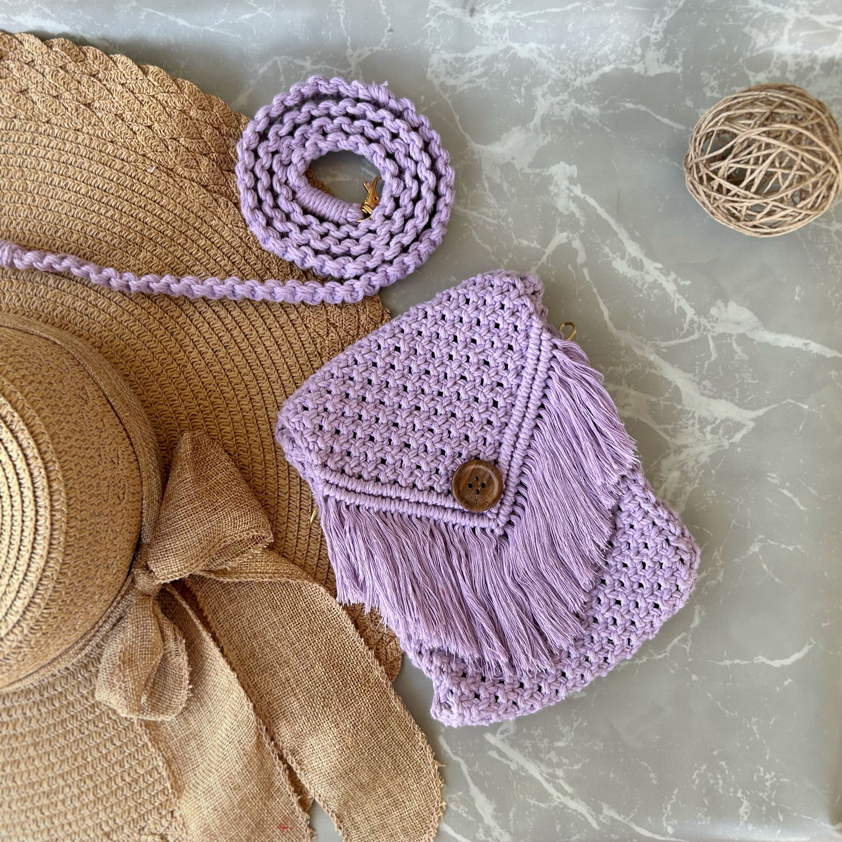 Macrame discount thread bag