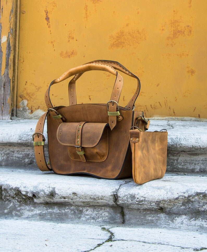 Vintage Handmade Leather Office Bag