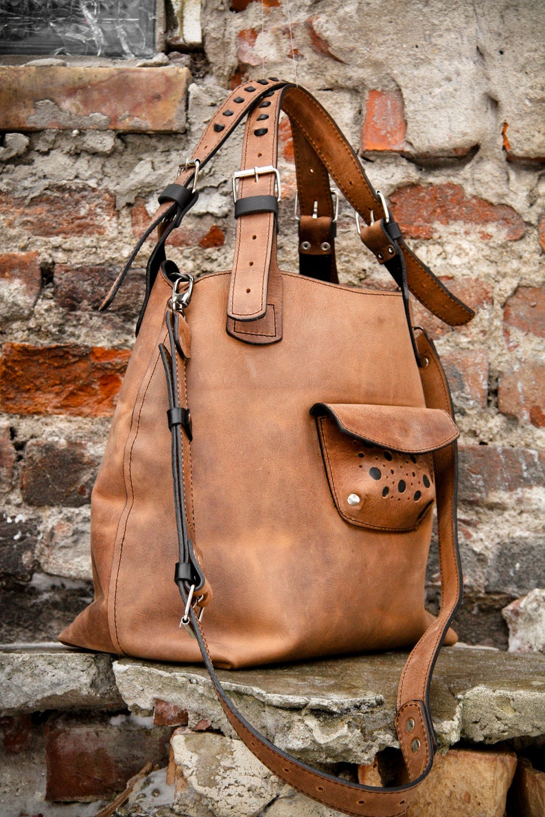 Oversized Leather Travel Bag